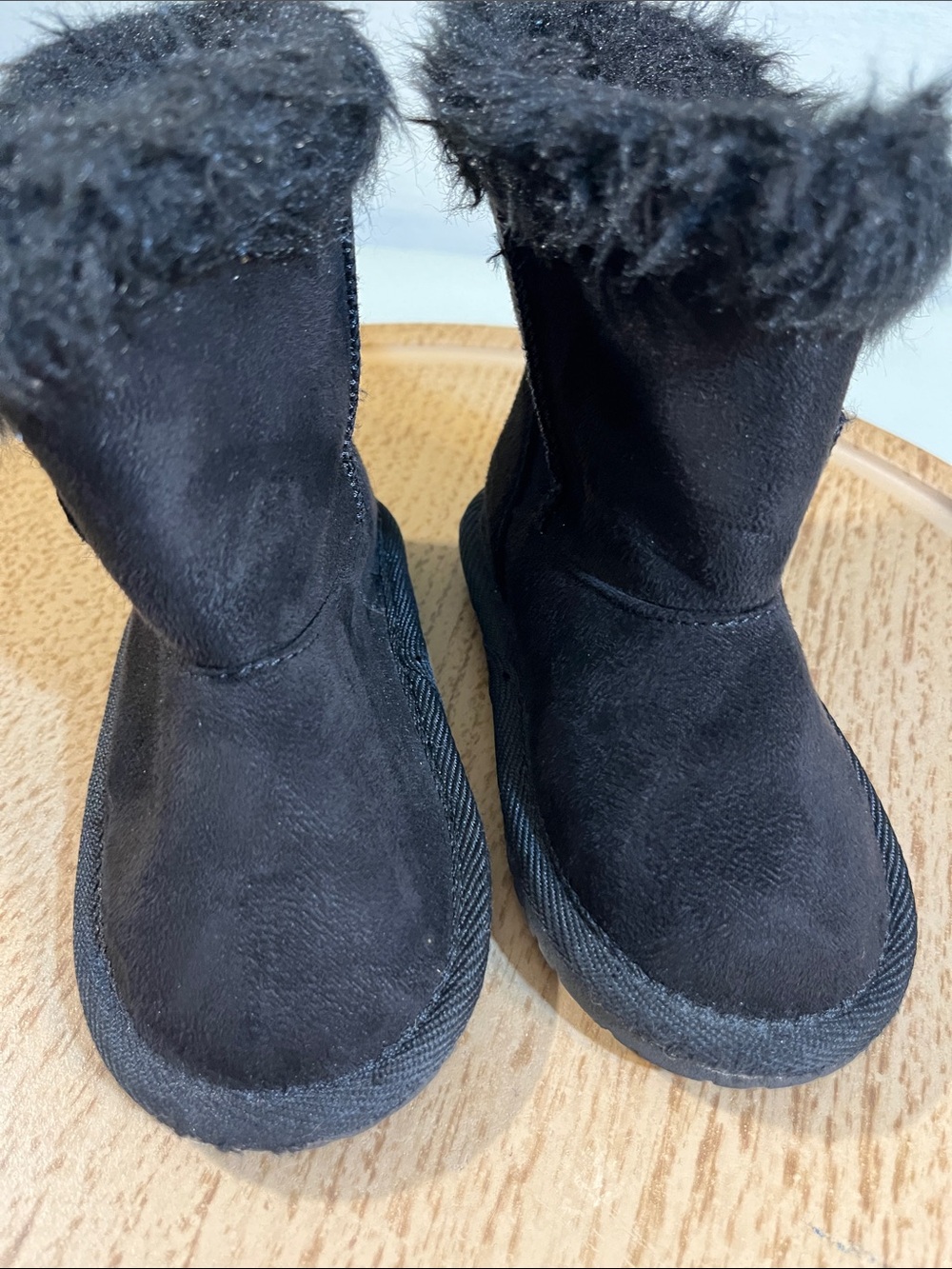 Place Kids Black Faux-Fur Buckle Winter Boots - Picture 2 of 6